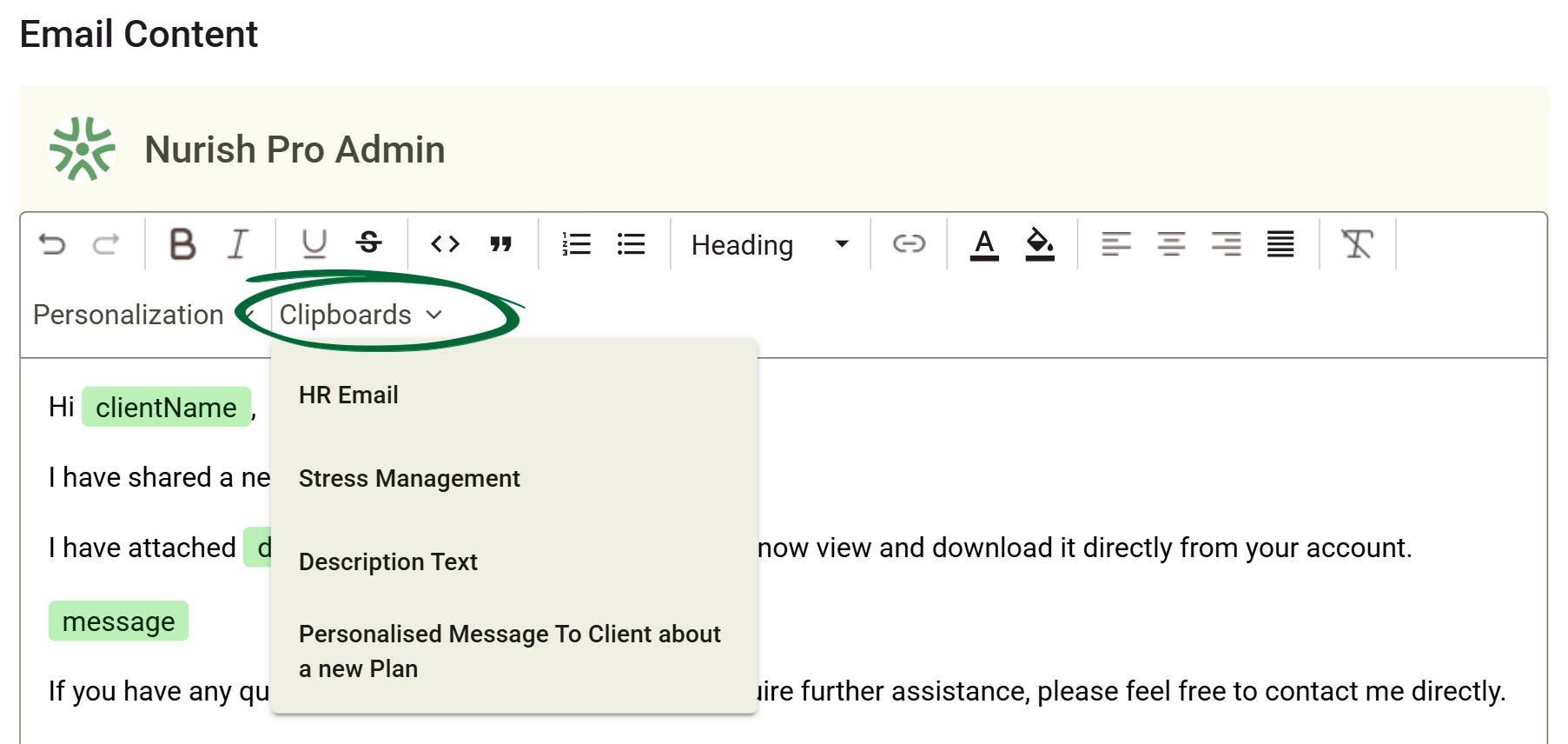 Use the Template Editor screenshot